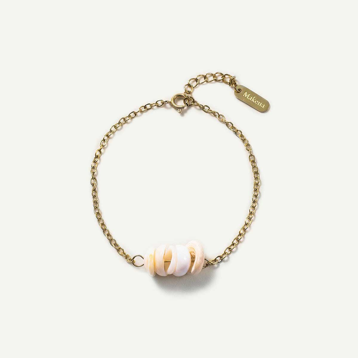 5 Puka Shell Chain Bracelet, Gold