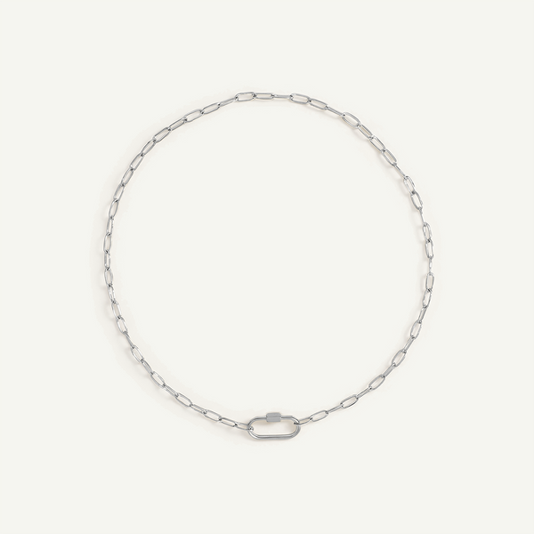 Carabiner Necklace, Silver