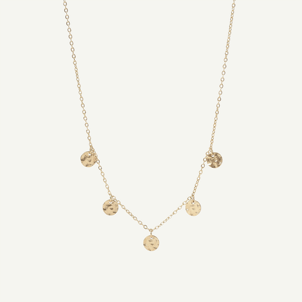 Kaile Disk Necklace, Gold