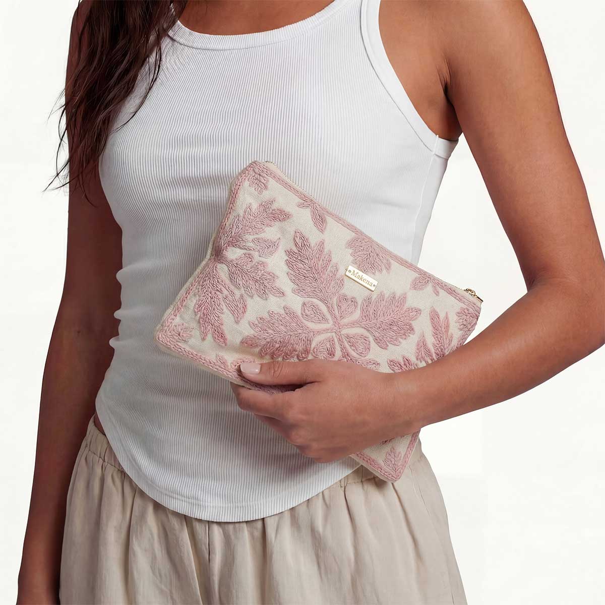 Eva Quilt Embroidered Large Clutch