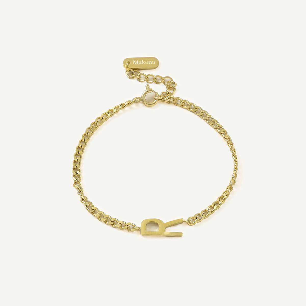 Monogramed Curb Chain Bracelet