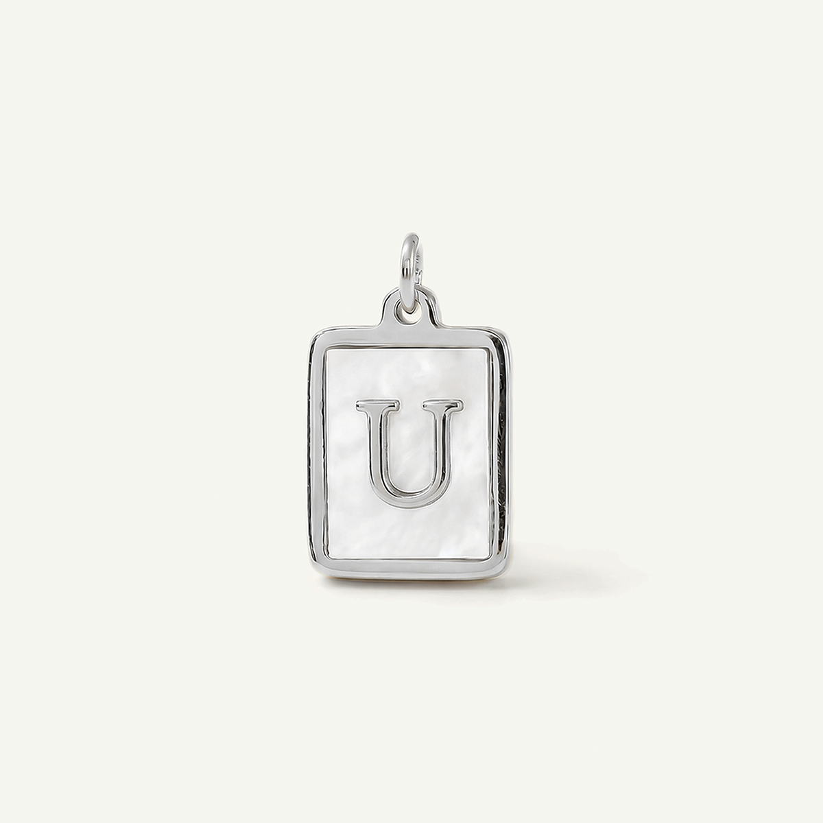 MOP Rectangle Monogram Letter Charm