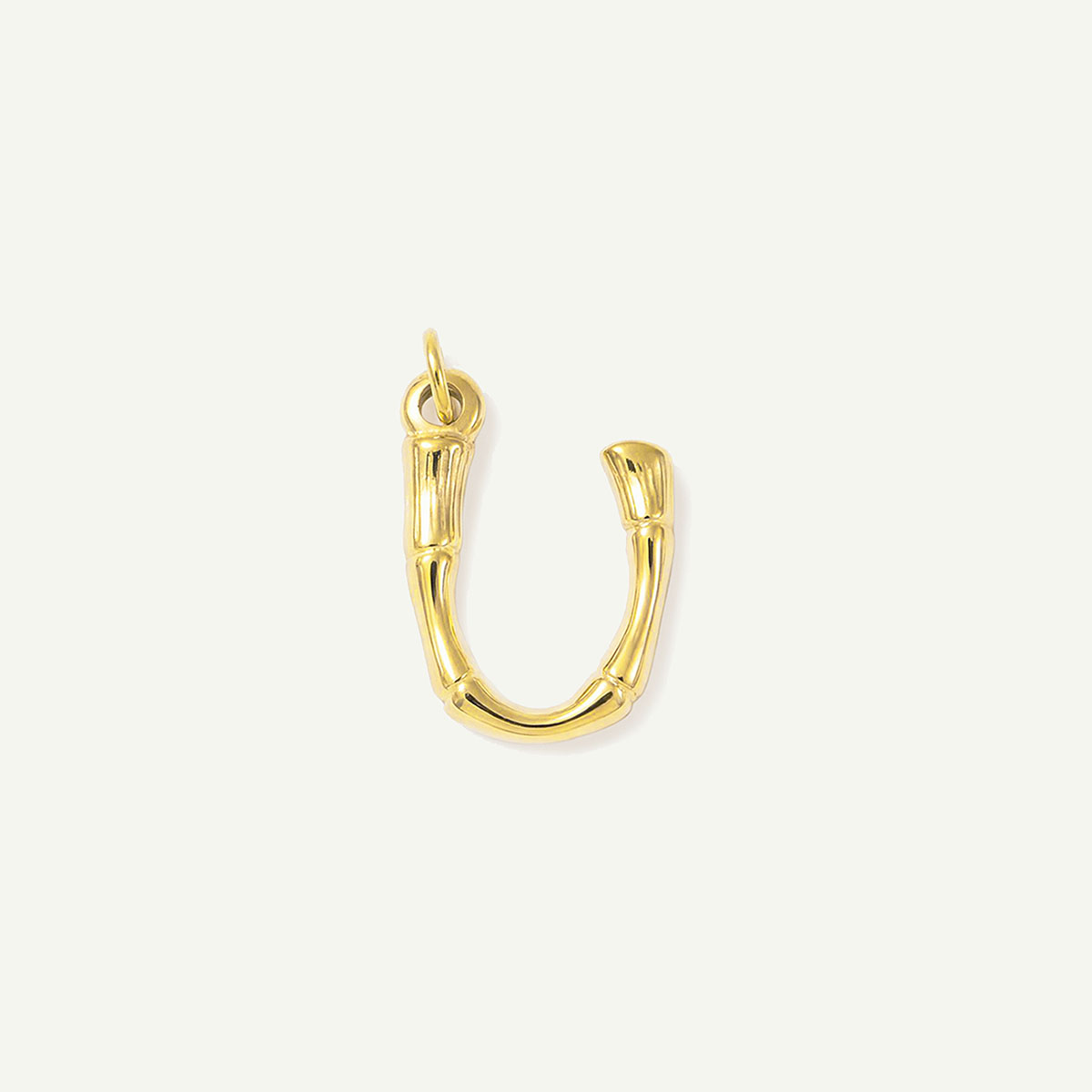 Bamboo Monogram Letter Charm