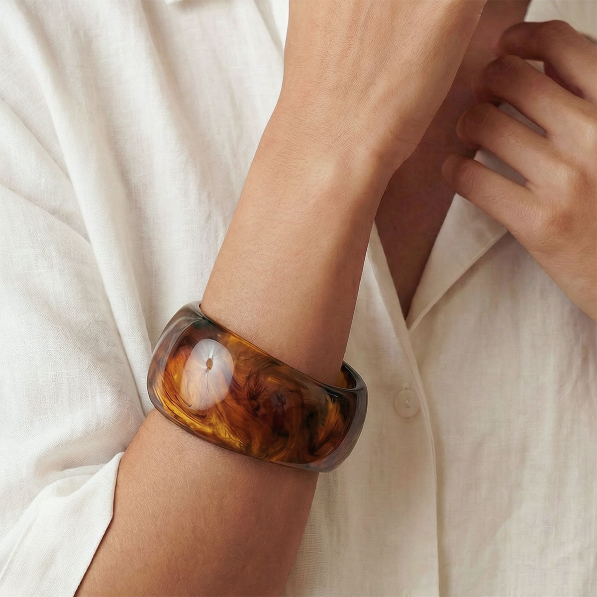 Large Dark Brown Resin Bangle