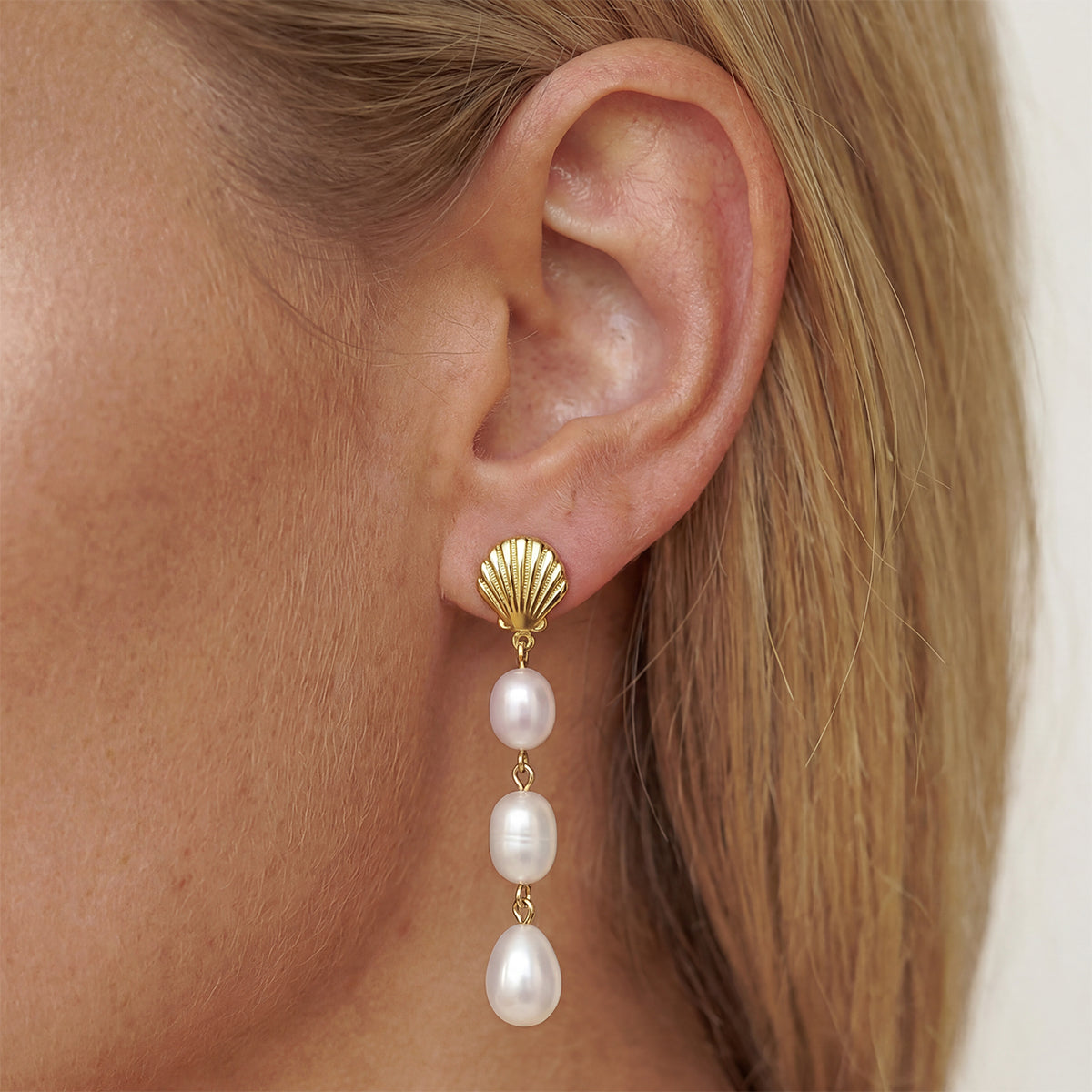 Sea Goddess Earrings, Gold