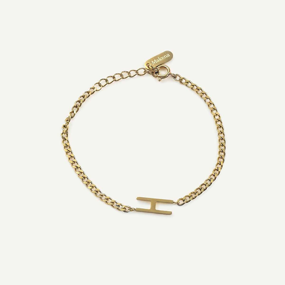 Monogramed Curb Chain Bracelet