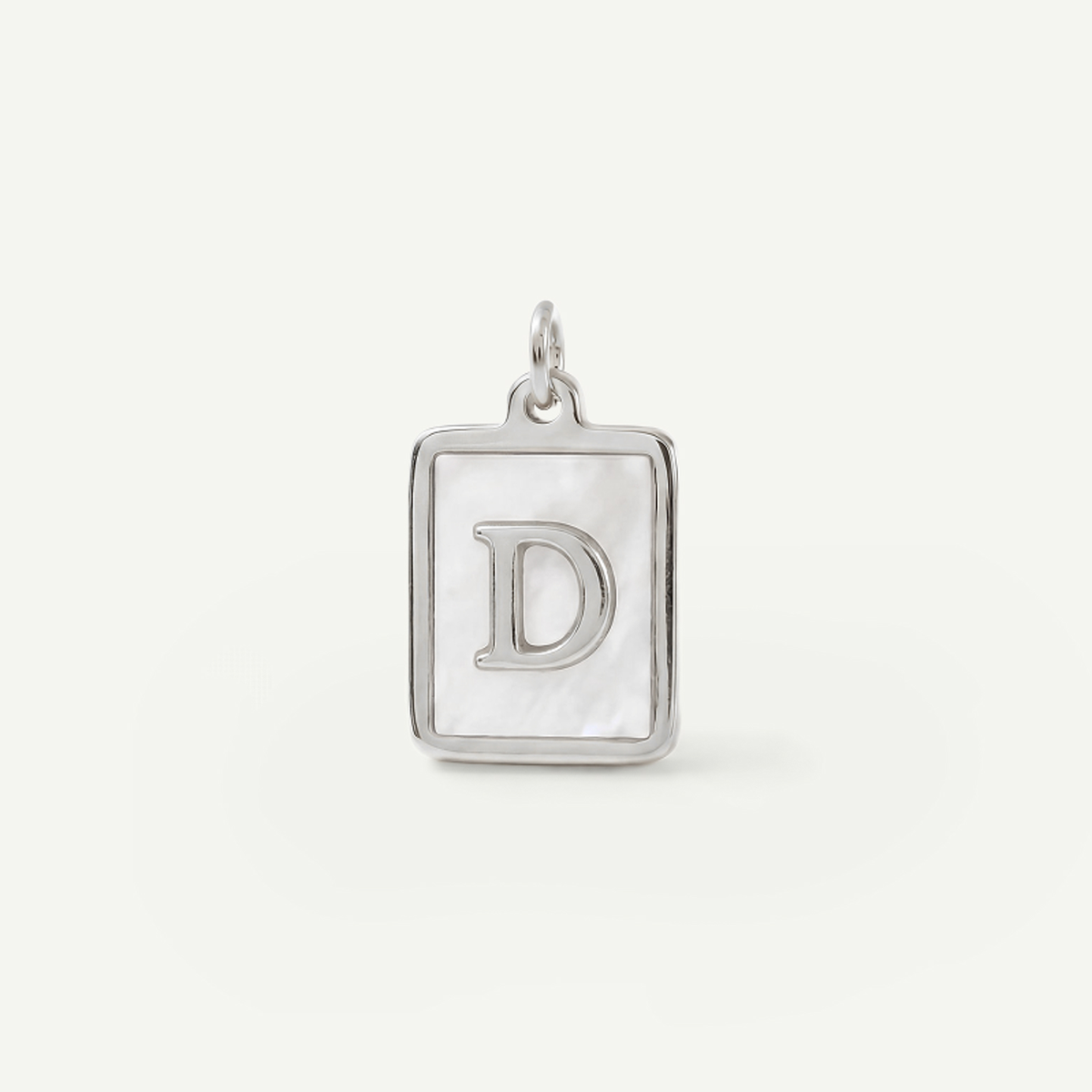 MOP Rectangle Monogram Letter Charm