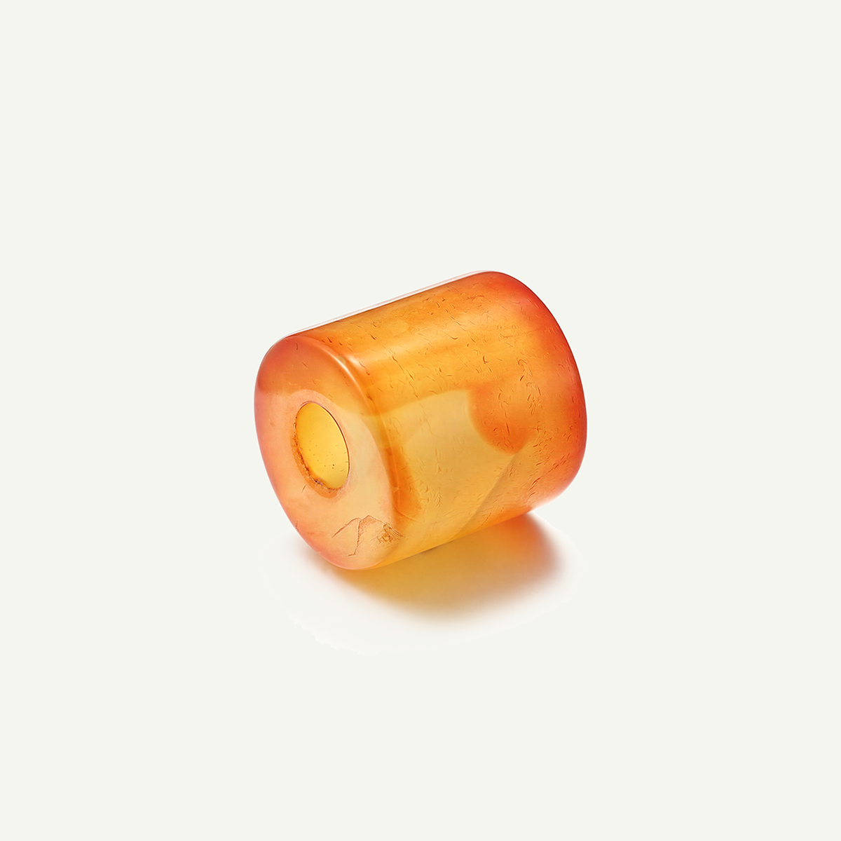 Yellow Stripe Agate 16mm Cylinder Bead