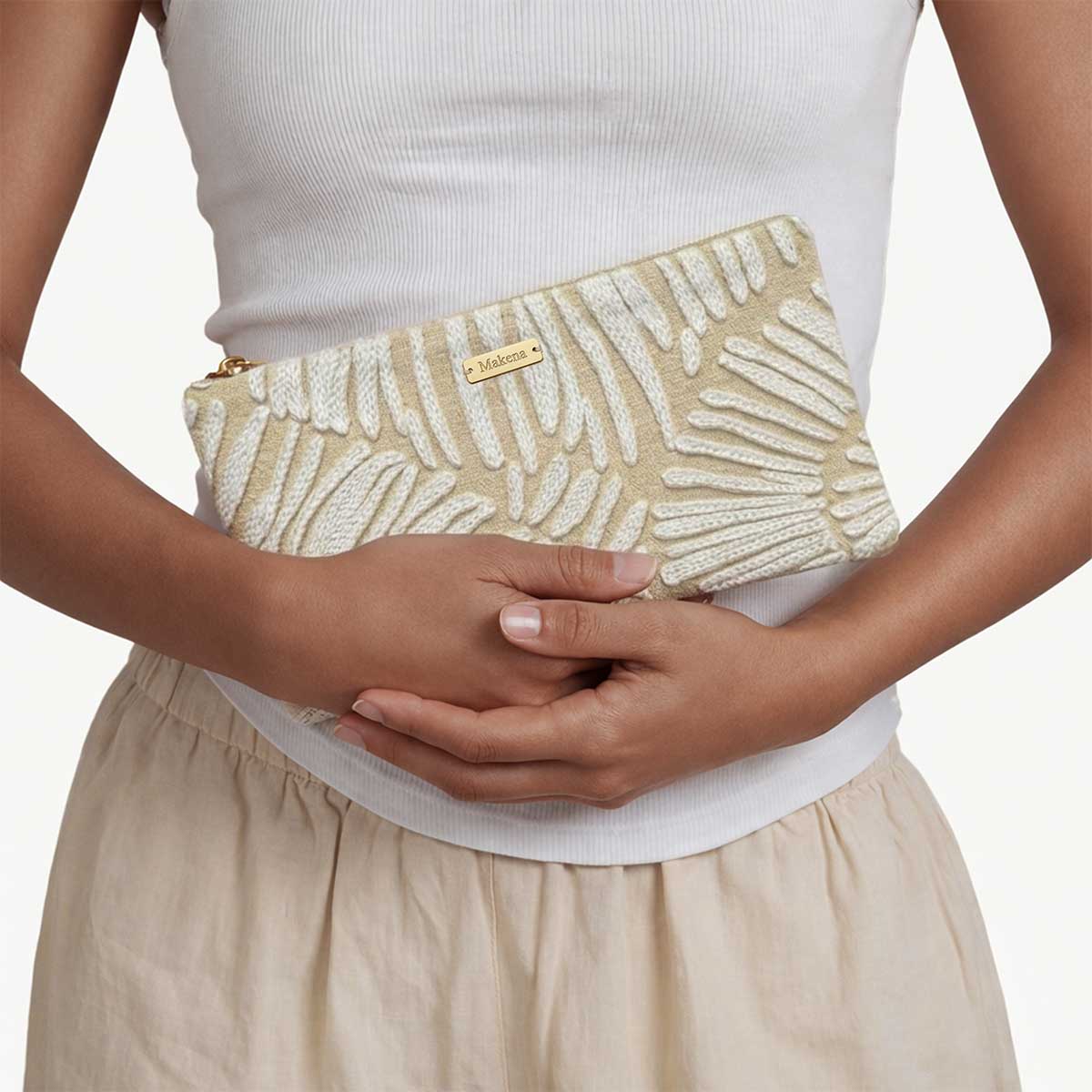Hinuhinu Spiral Embroidered Small Clutch