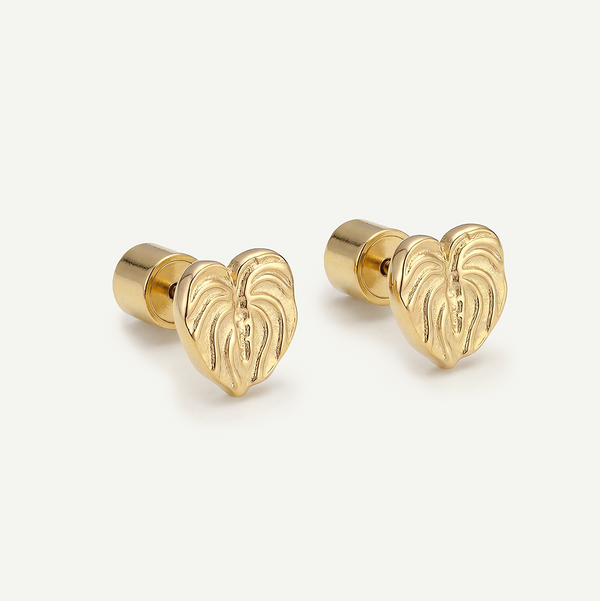 Anthurium Mini Studs, Gold