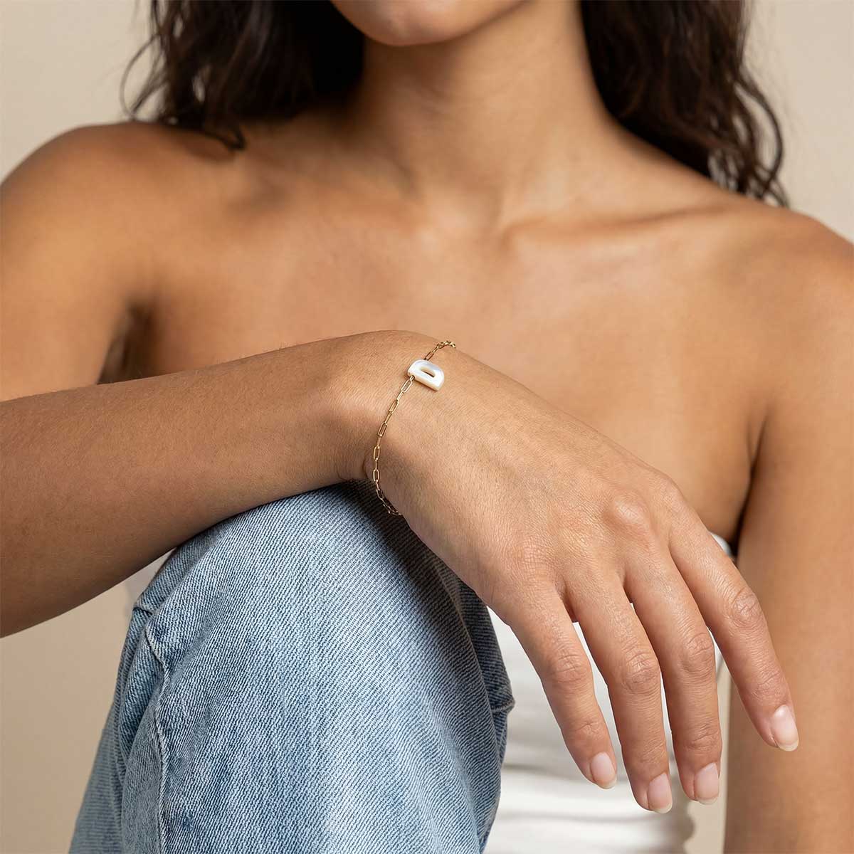 Monogram Mother of Pearl Bracelet