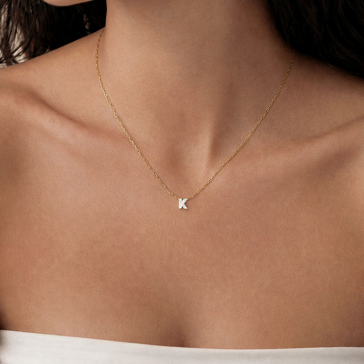 Monogram Mini Mother of Pearl Necklace