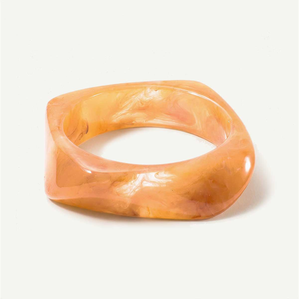 Yellow Cream Square Resin Bangle