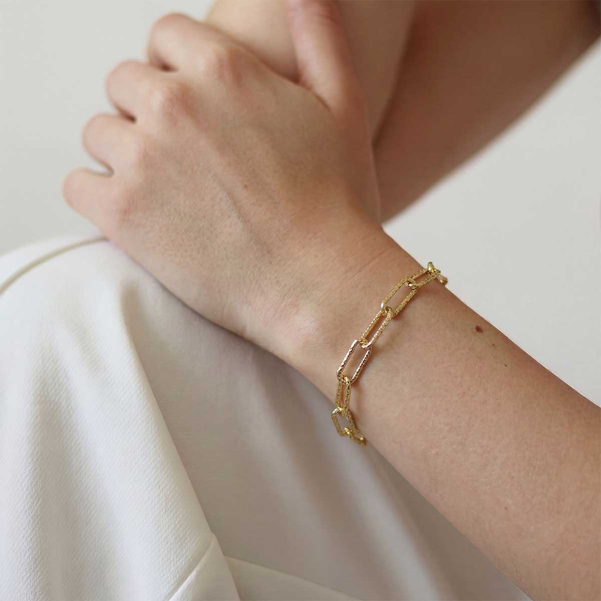 Long Rectangle Link Bracelet