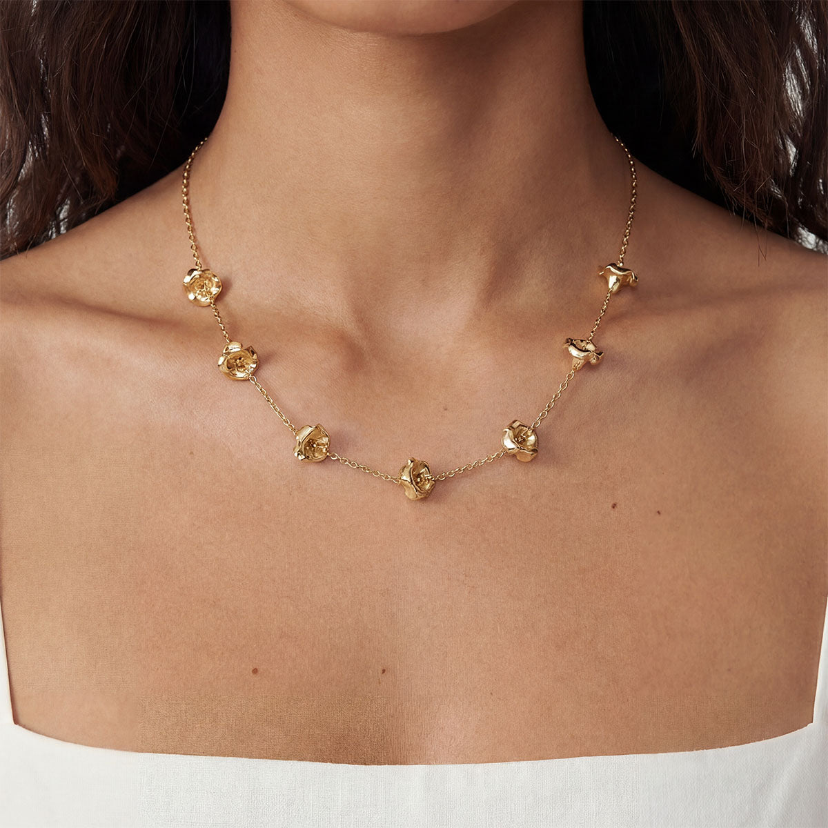 Endless Puakenikeni Necklace, Gold