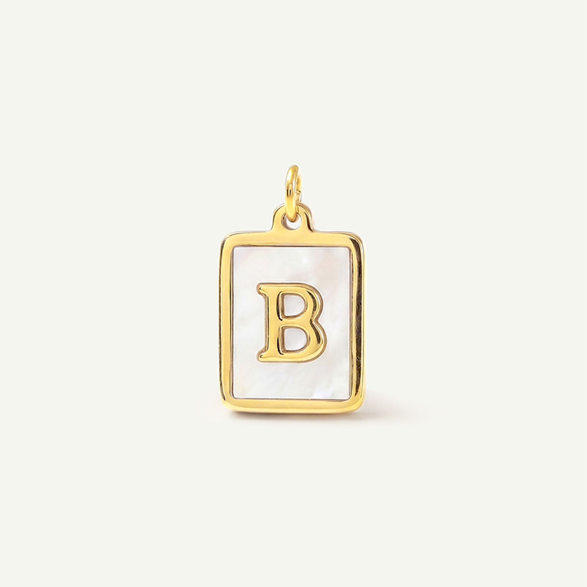 MOP Rectangle Monogram Letter Charm