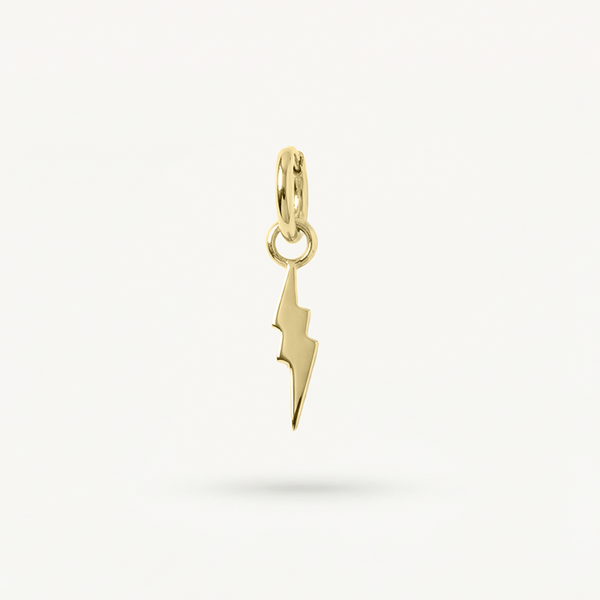 Mini Lightning Bolt Charm, Gold