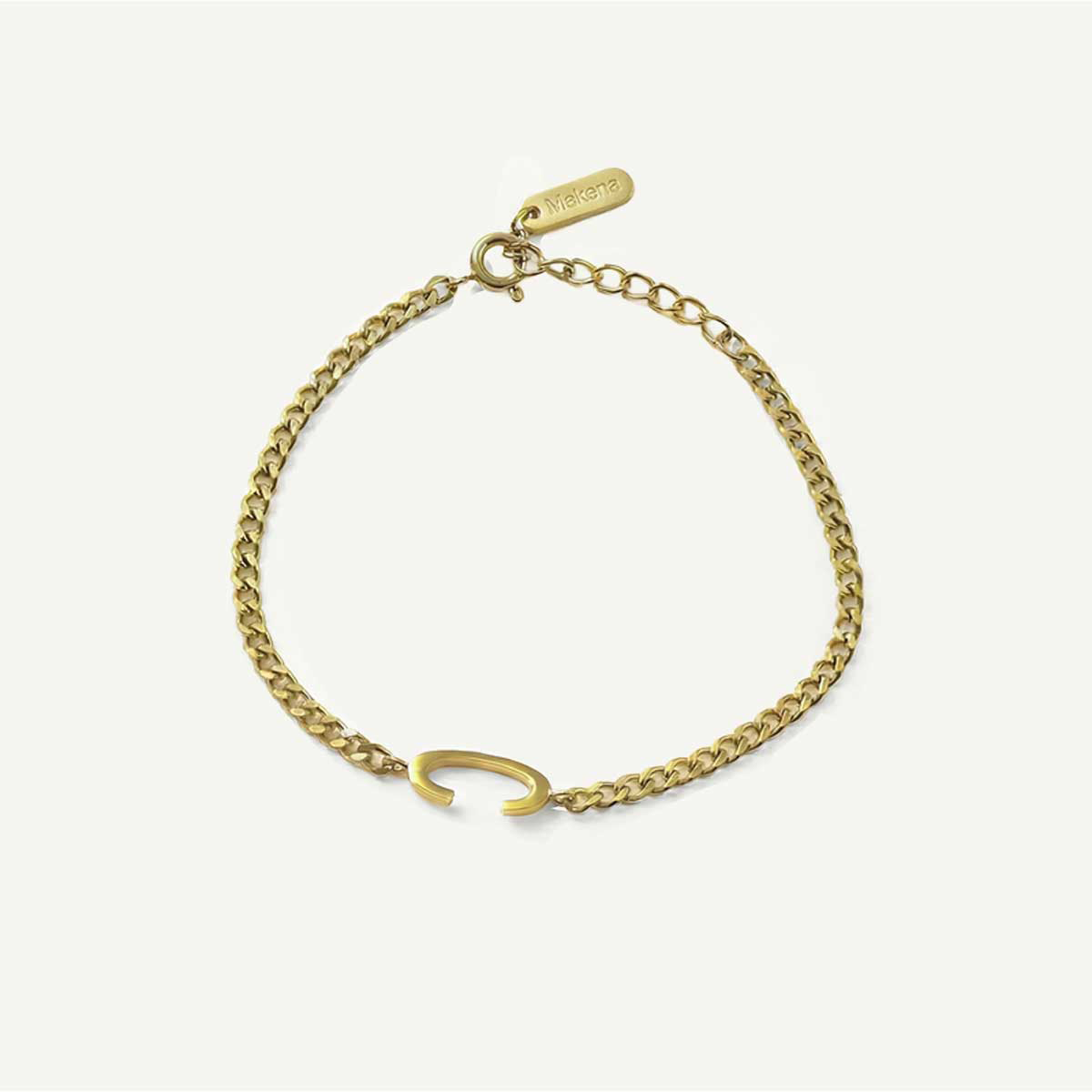 Monogramed Curb Chain Bracelet