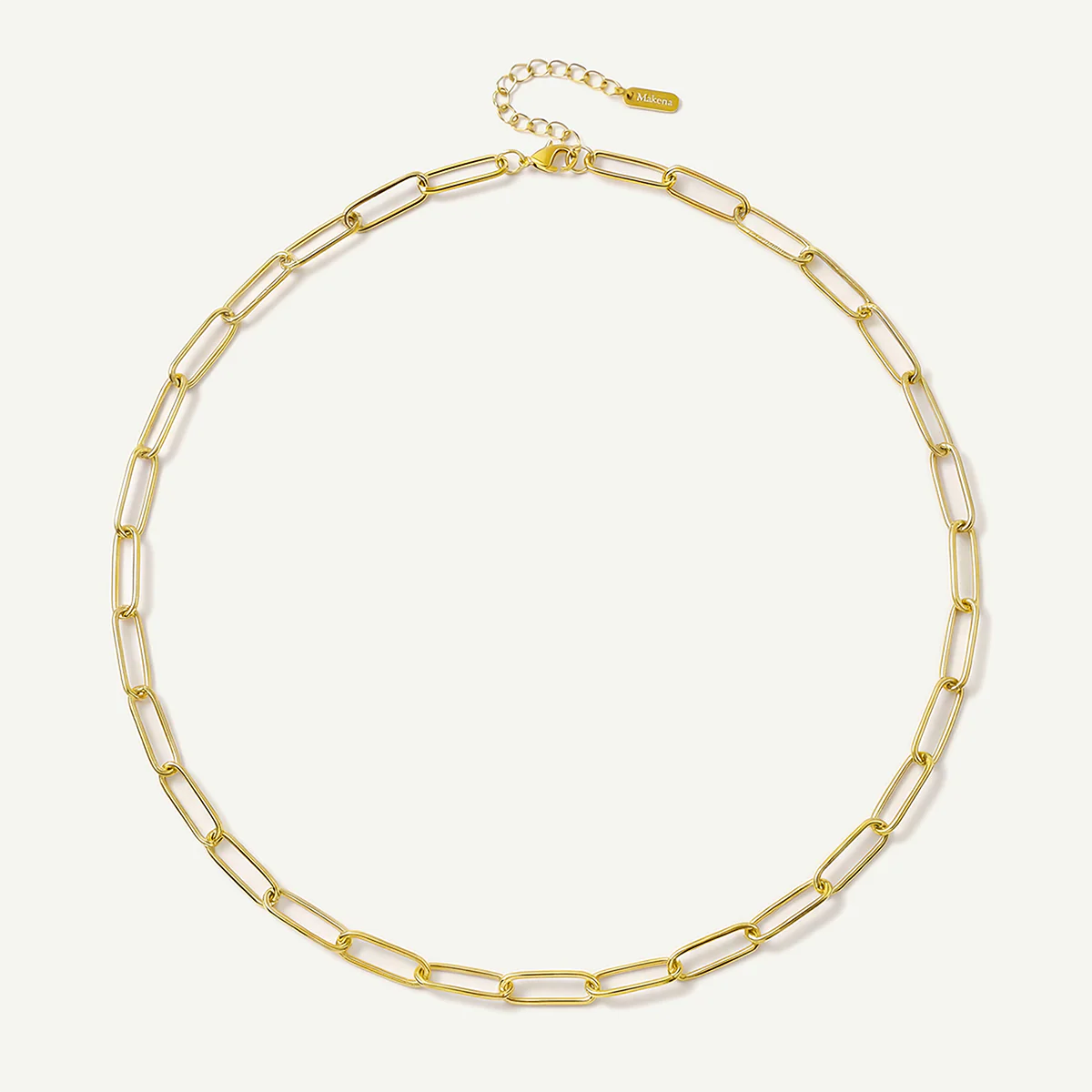 Thick Large Paperclip Chain Necklace, Gold