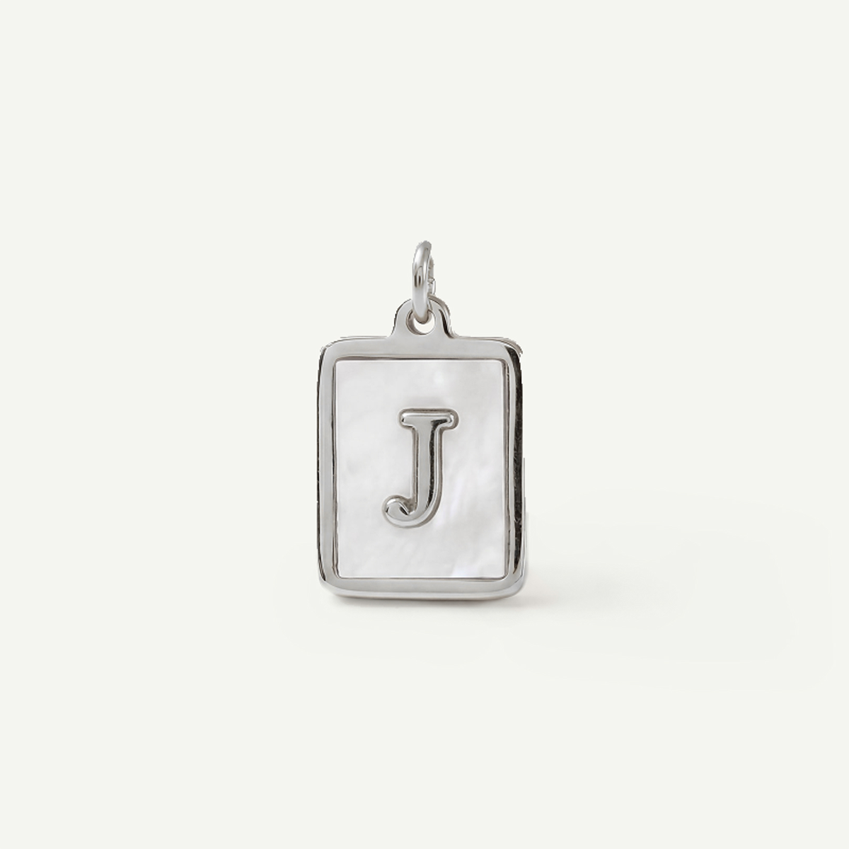 MOP Rectangle Monogram Letter Charm
