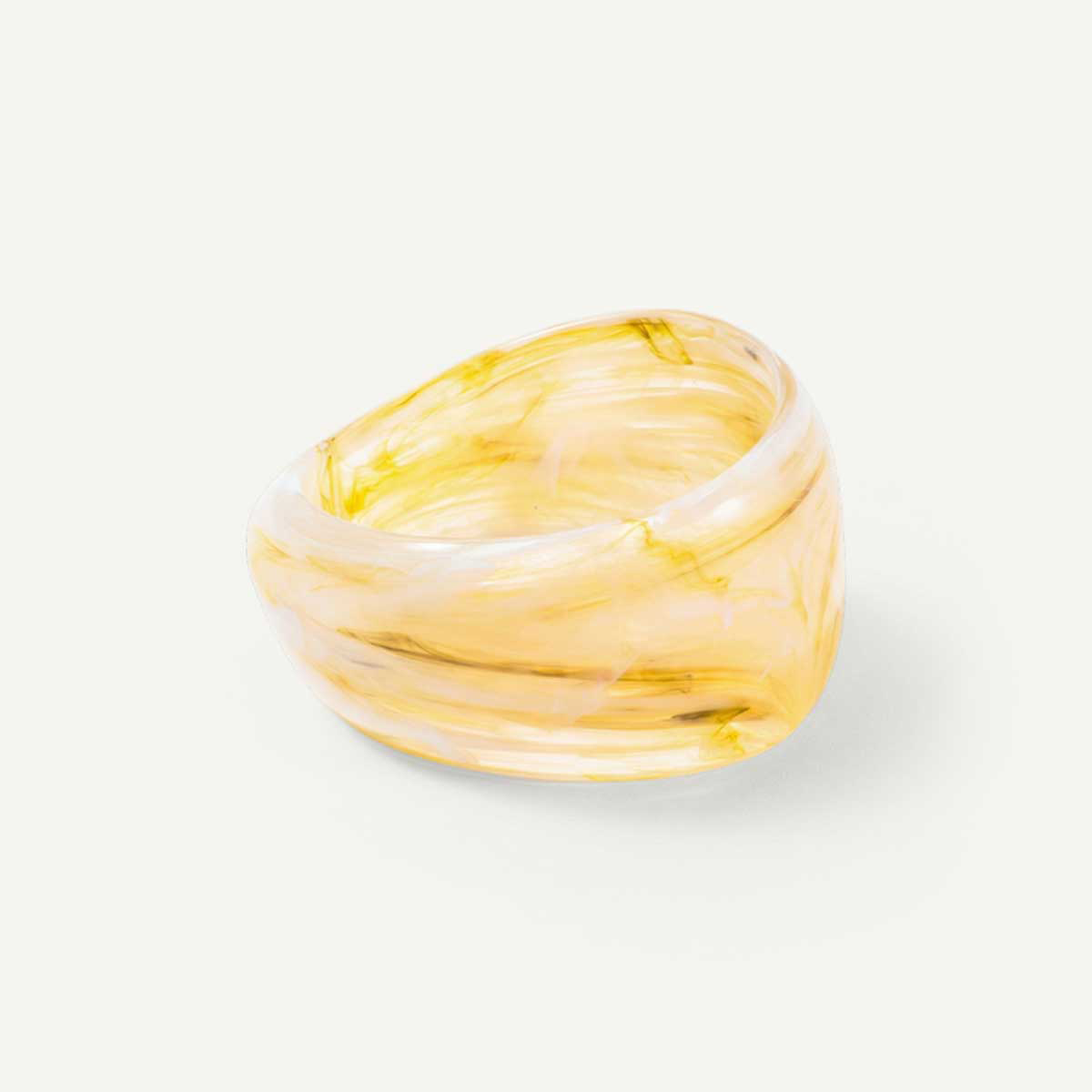 Large Cream Yellow Resin Bangle