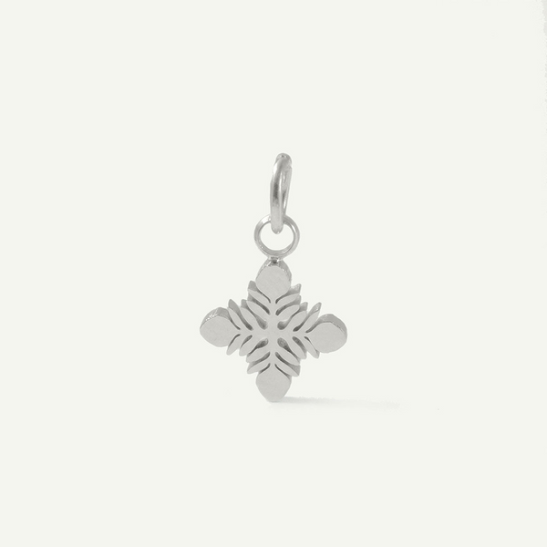 Leafy Protea Charm, Silver