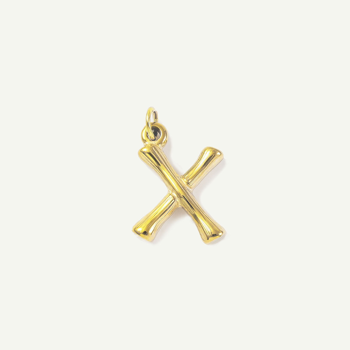 Bamboo Monogram Letter Charm