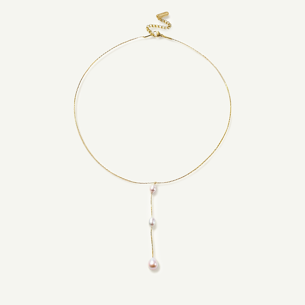 Alena White Pearl Necklace, Gold