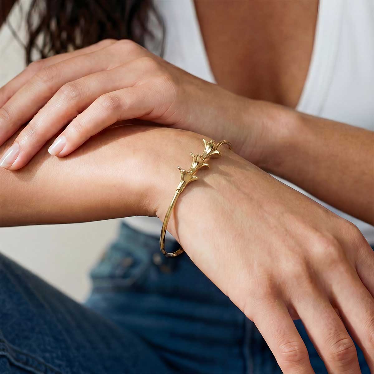 Plumeria Bead Bangle