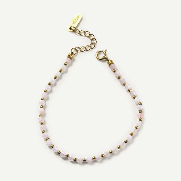 White and Beaded Bracelet, Gold