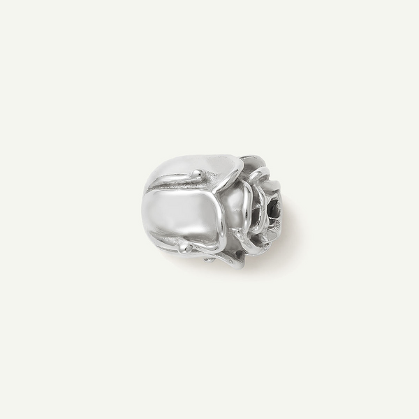 Rosebud Bead Charm, Silver