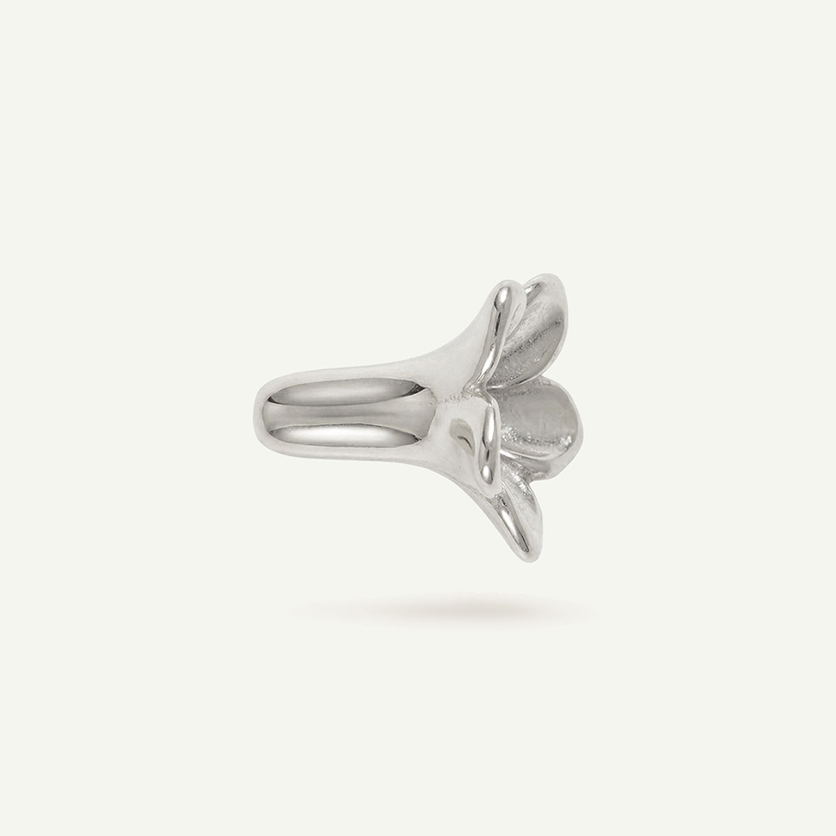 Plumeria Bead Charm, Silver