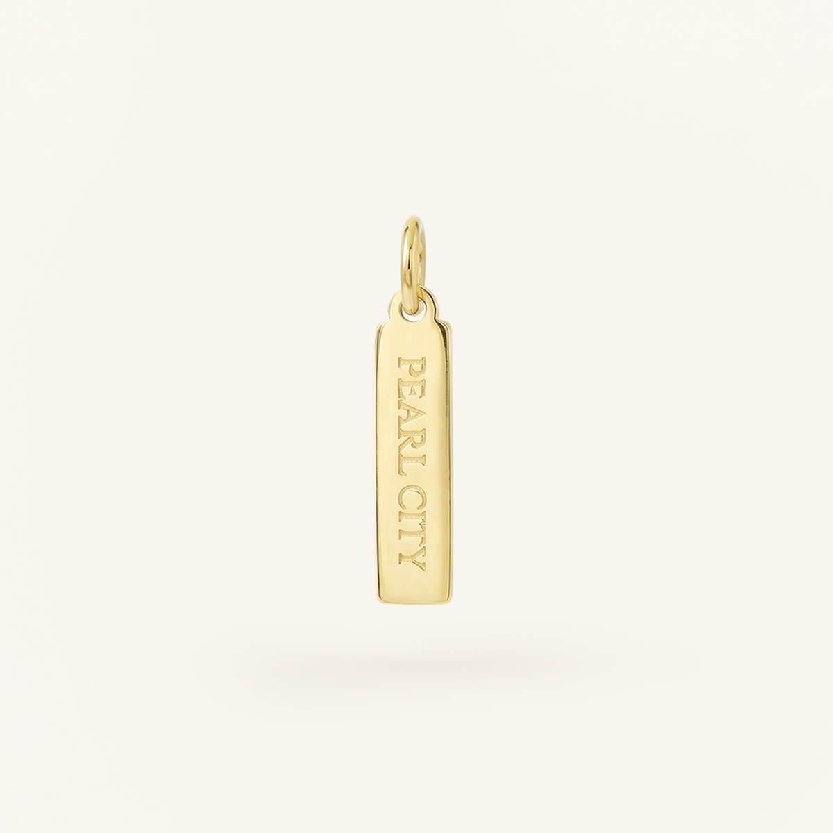 Pearl City Rectangle Charm, Gold