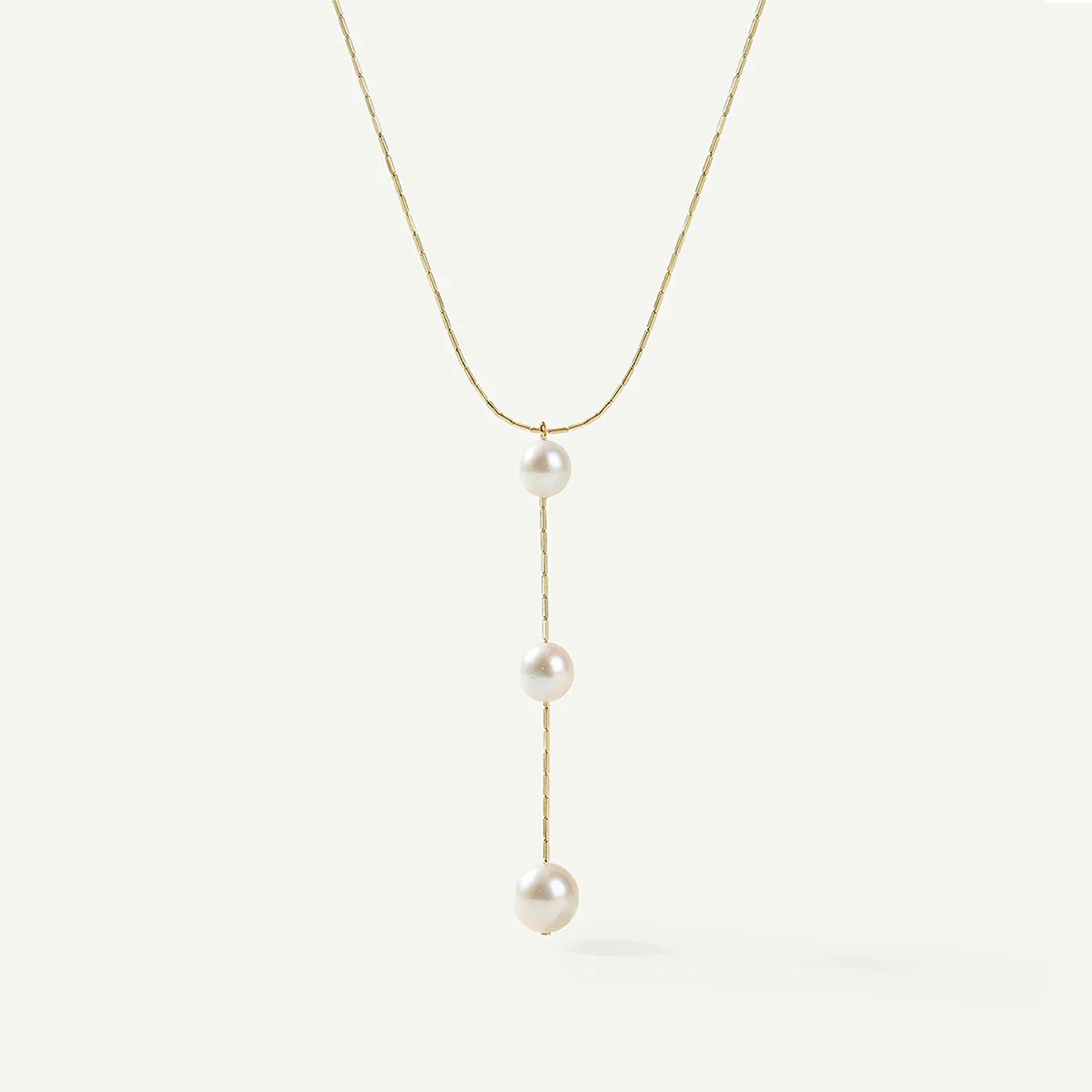 Alena White Pearl Necklace, Gold