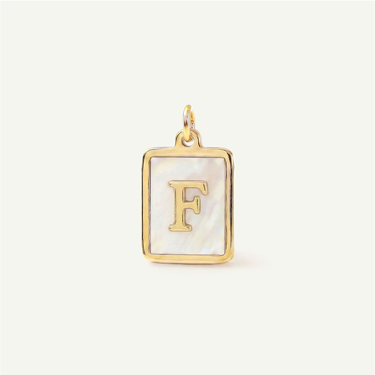 MOP Rectangle Monogram Letter Charm