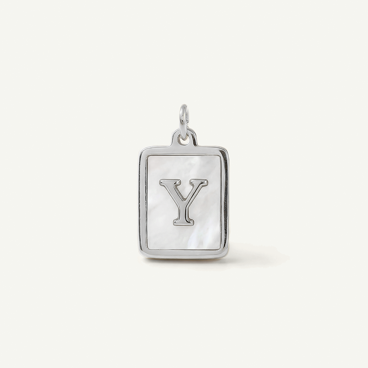 MOP Rectangle Monogram Letter Charm