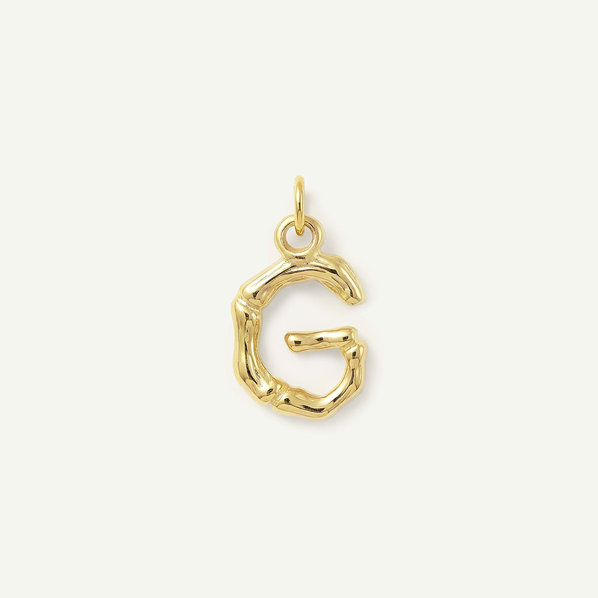 Bamboo Monogram Letter Charm