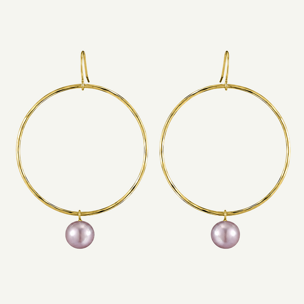 Lulu Pink Pearl Hoops