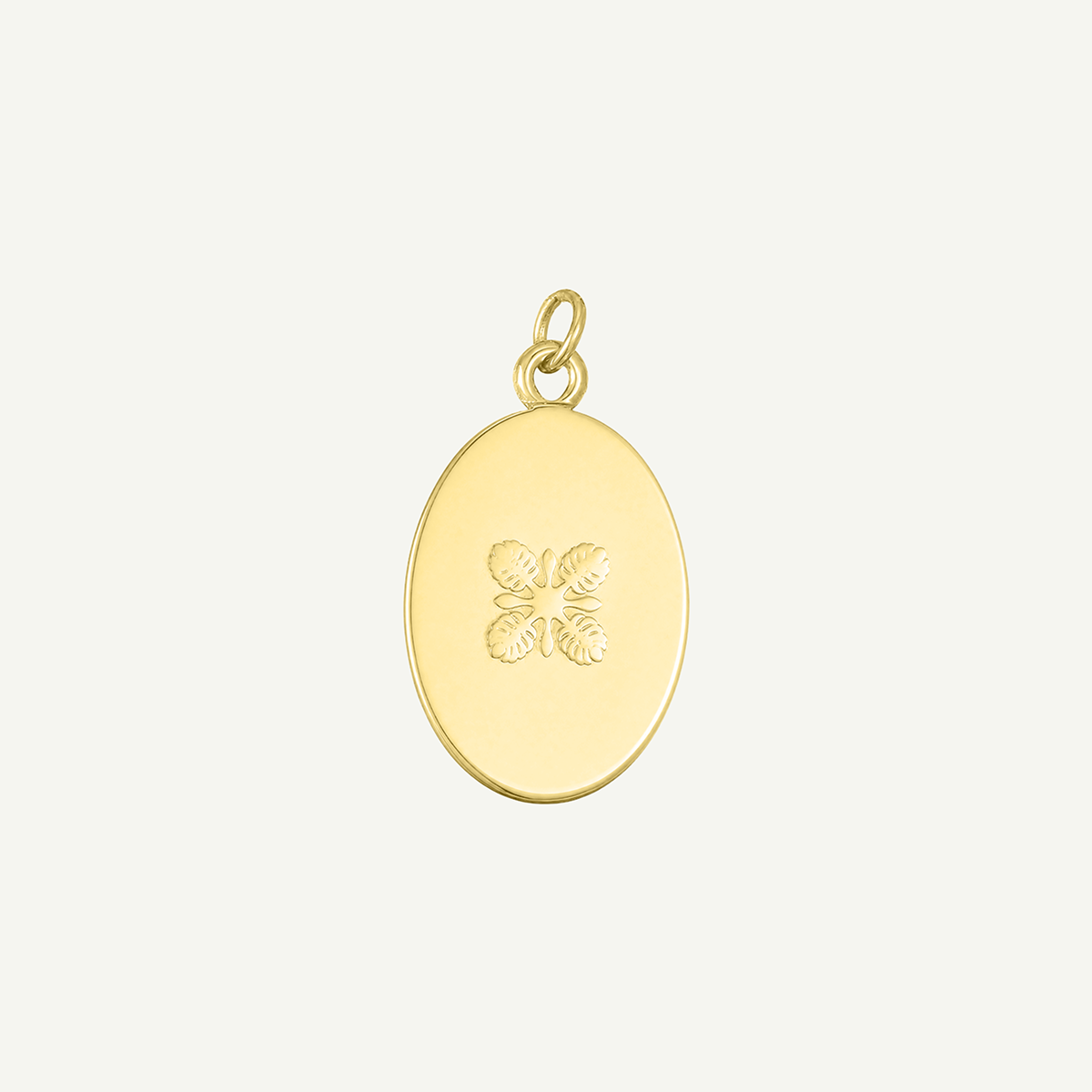 Monstera Quilt Oval Pendant