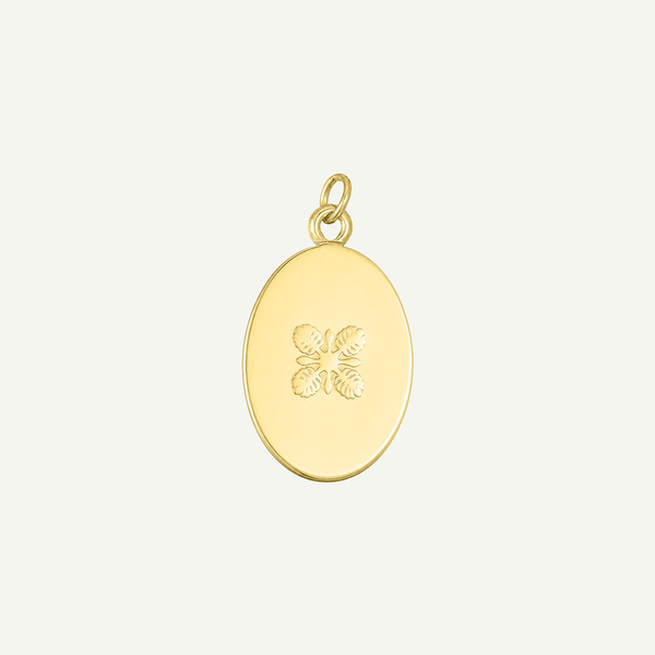 Monstera Quilt Oval Pendant