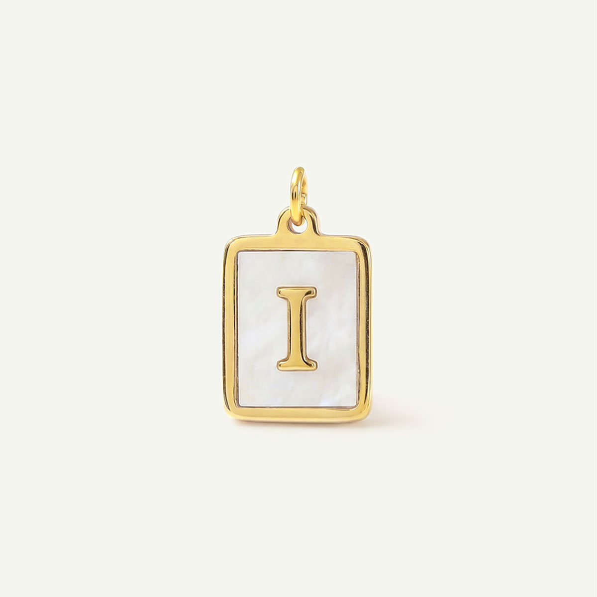 MOP Rectangle Monogram Letter Charm