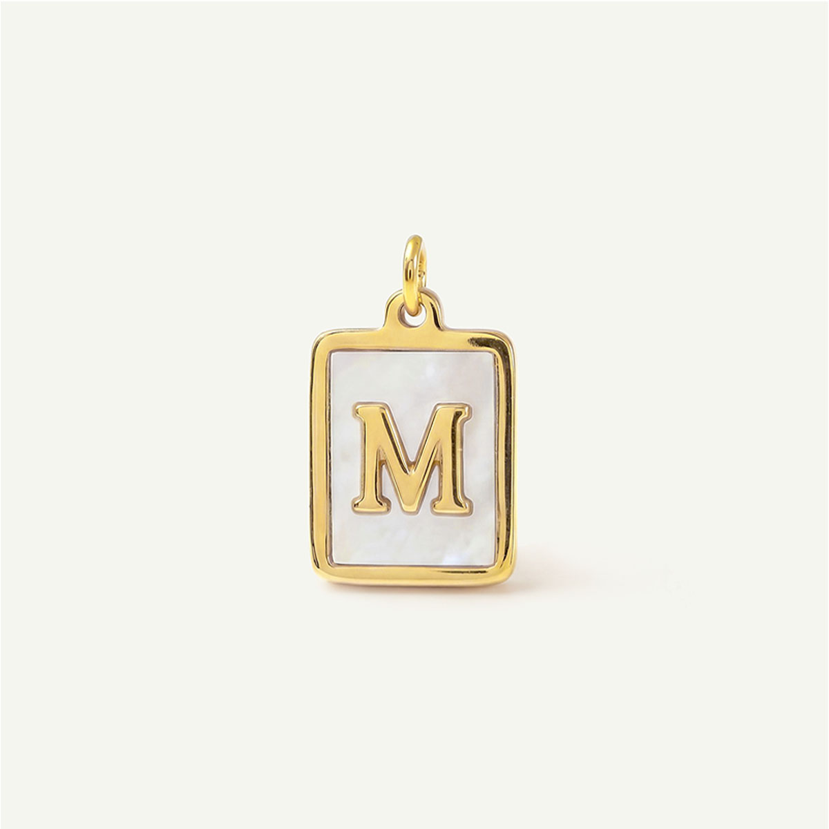 MOP Rectangle Monogram Letter Charm