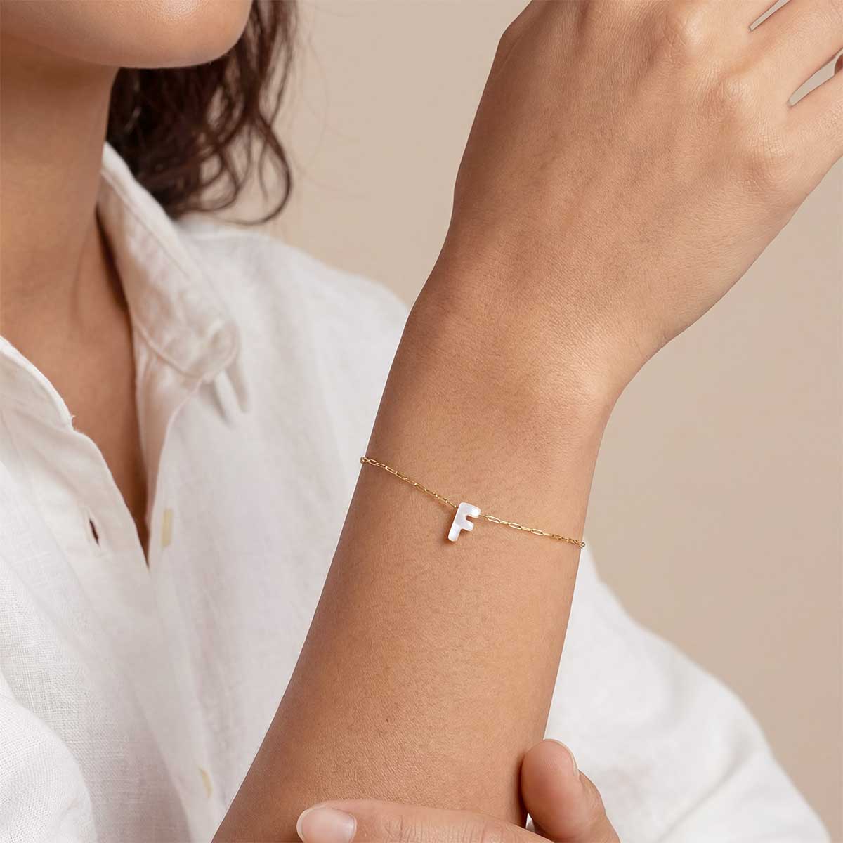 Monogram Mother of Pearl Bracelet