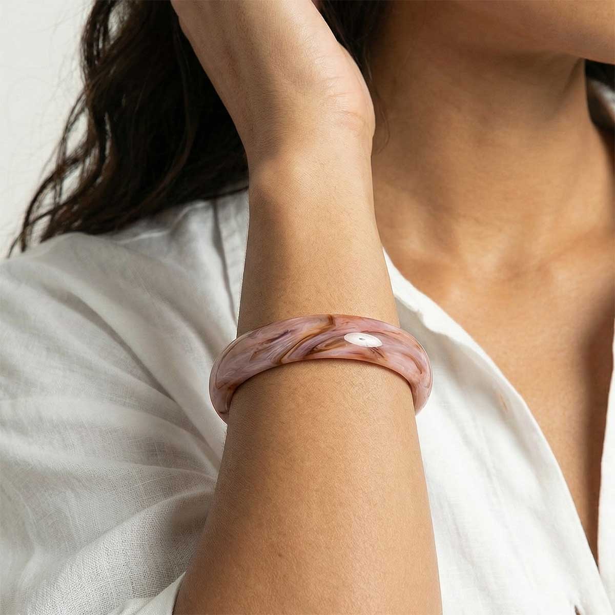 Medium Orange Creame Resin Bangle