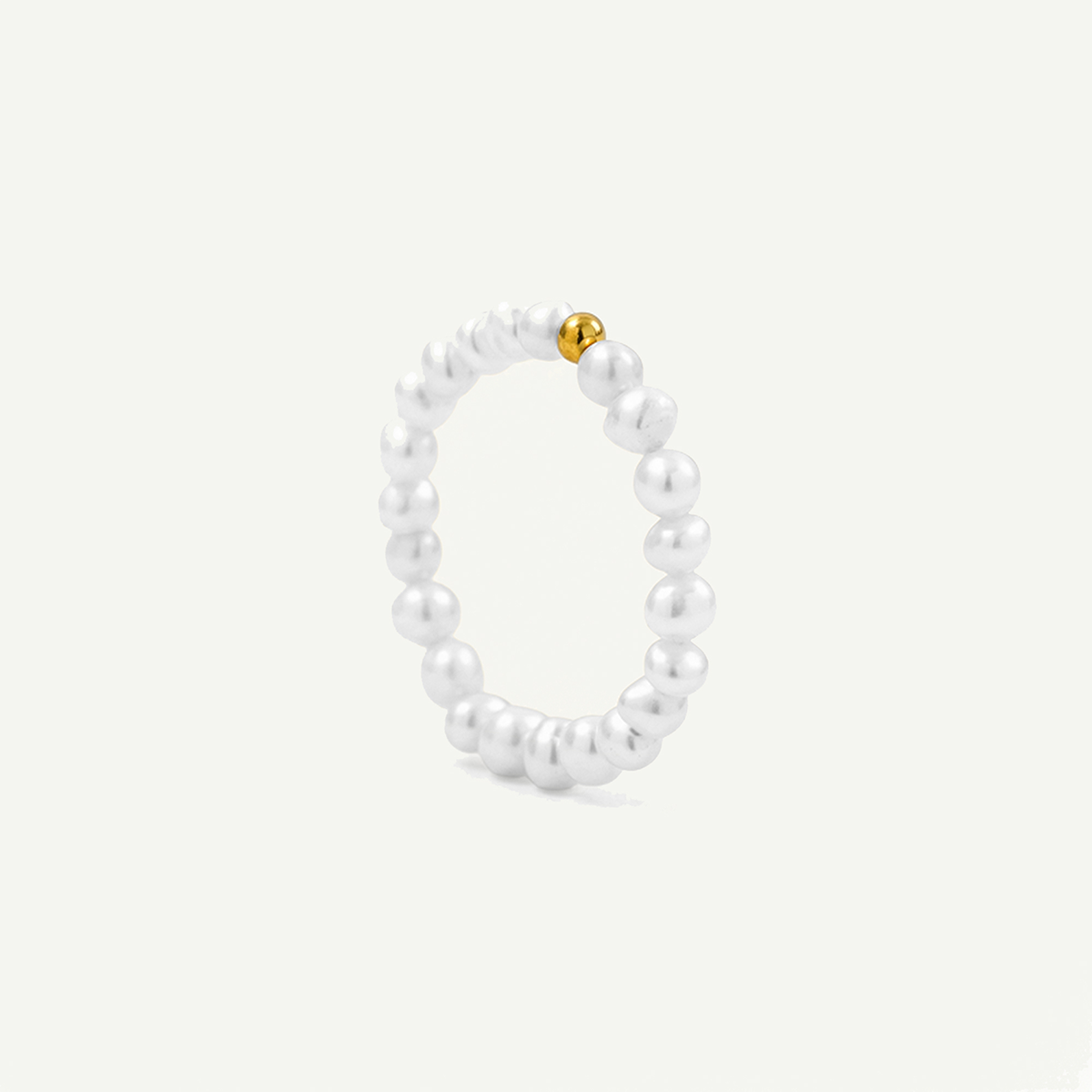 Pearl Elastic Ring Size 7, Gold