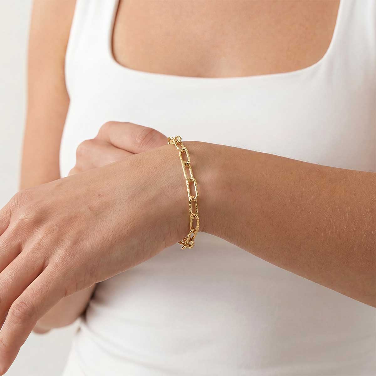 Long Rectangle Link Bracelet