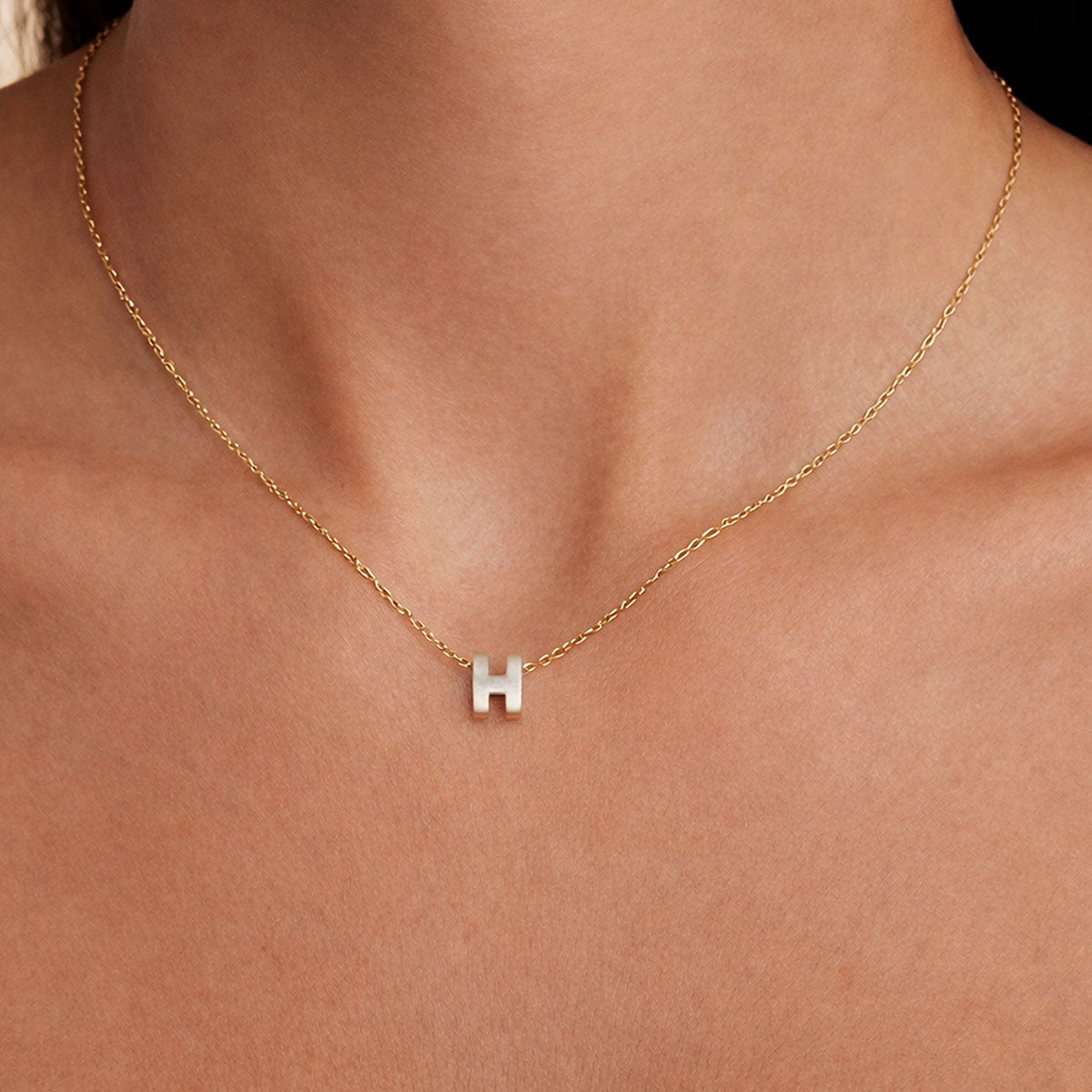Monogram Mini Mother of Pearl Necklace