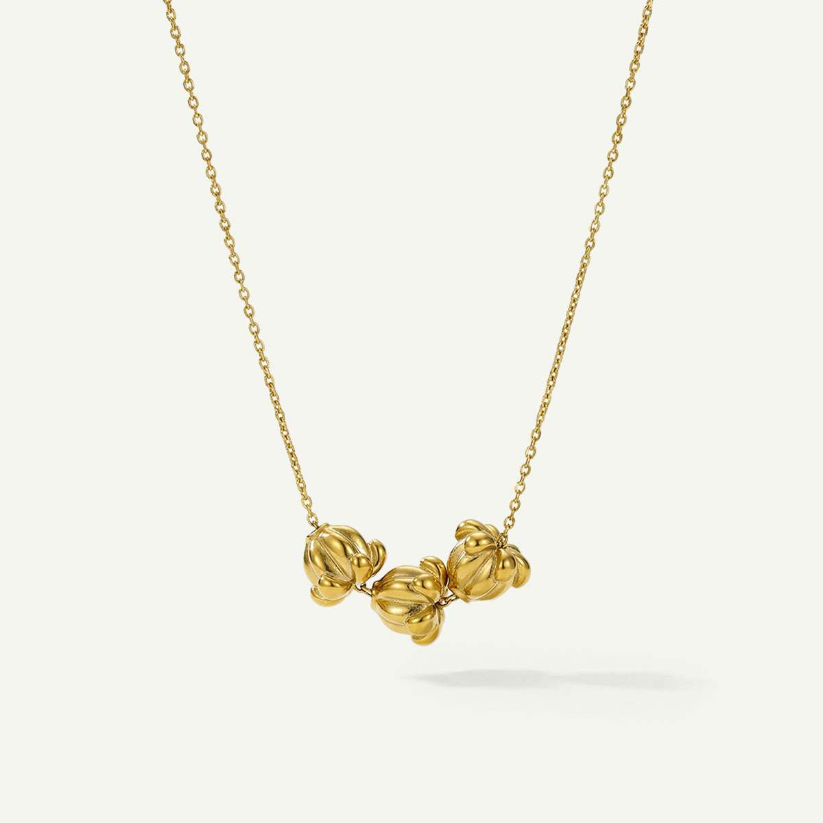 Crown Flower Necklace, Gold