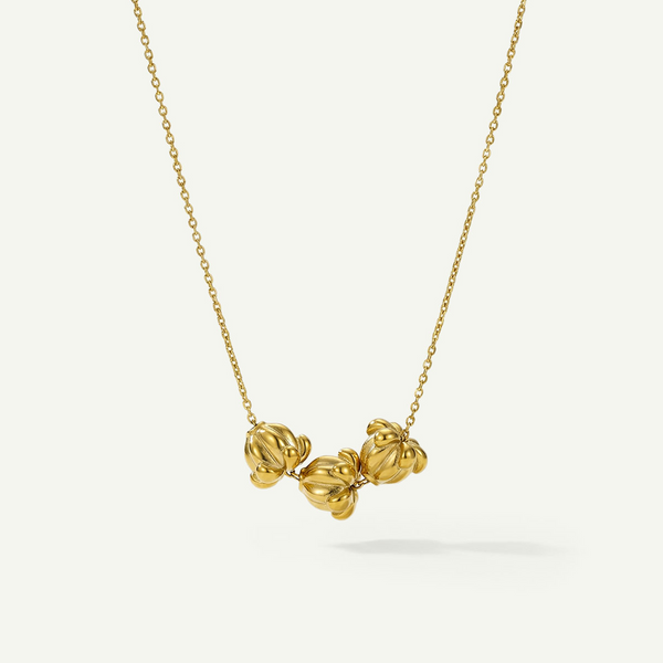 Crown Flower Necklace, Gold