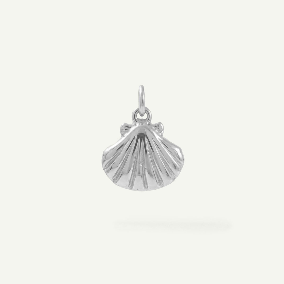 Scallop Shell Charm, Silver